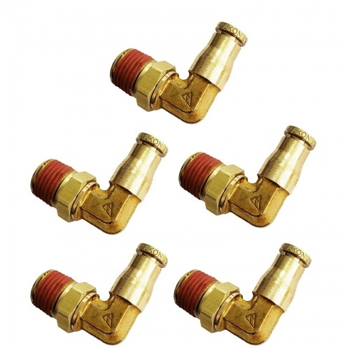 5 of Push In To Easy Connect Brass Swivel Male Elbow Fitting 1/4 OD x 1/4 NPT